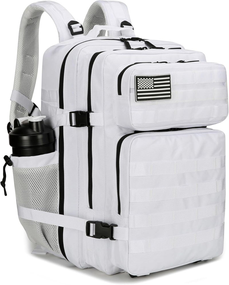 Lovelinks21 45L Tactical Assault Backpack 3 day assault pack with Molle Waterproof backpack Rucksack for Tactical Backpacks (White) - Image 1